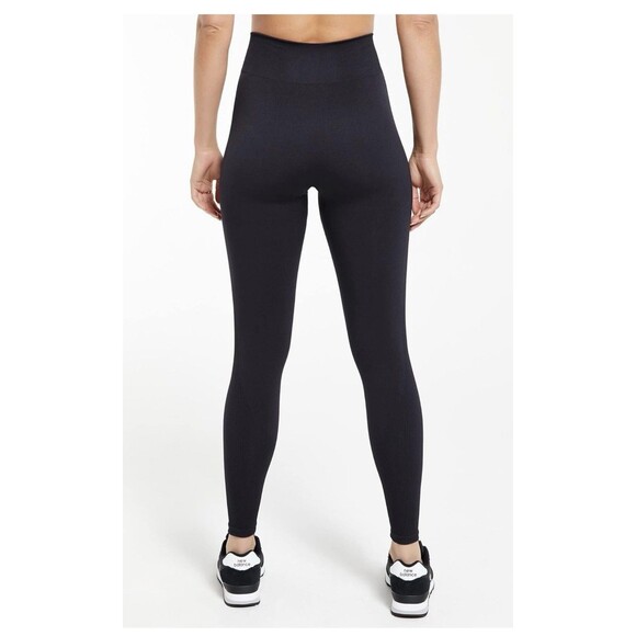 Z SUPPLY Walk It Out Seamless Legging Black M/L High Rise Ribbed Edge Nylon - Picture 4 of 8